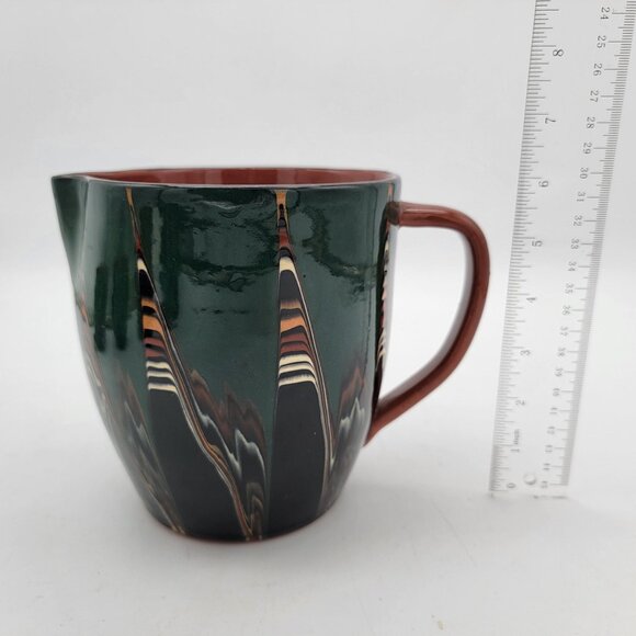 Bulgarian Pottery Redware Pitcher and Cup Set - Picture 6 of 10